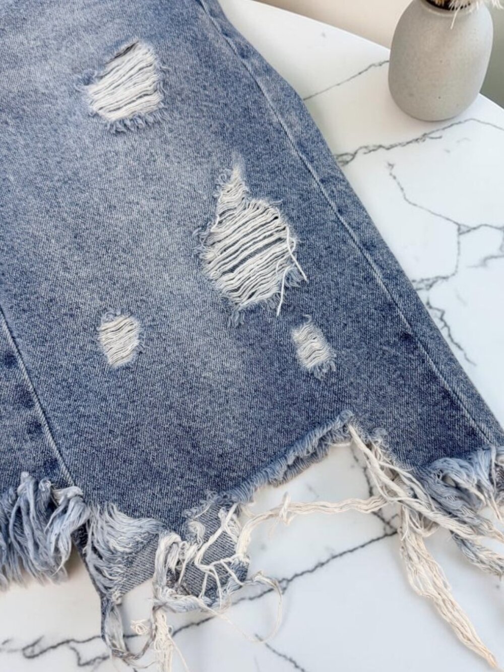 ZARA IX’D Denim Makers Asymmetrical Knee Length Denim Jean Skirt Size XS - Picture 4 of 10